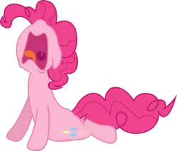 Size: 2651x2262 | Tagged: safe, artist:shadyhorseman, derpibooru import, pinkie pie, earth pony, pony, too many pinkie pies, female, image, mare, nose in the air, open mouth, png, simple background, solo, tongue out, transparent background, uvula, vector, volumetric mouth, wailing