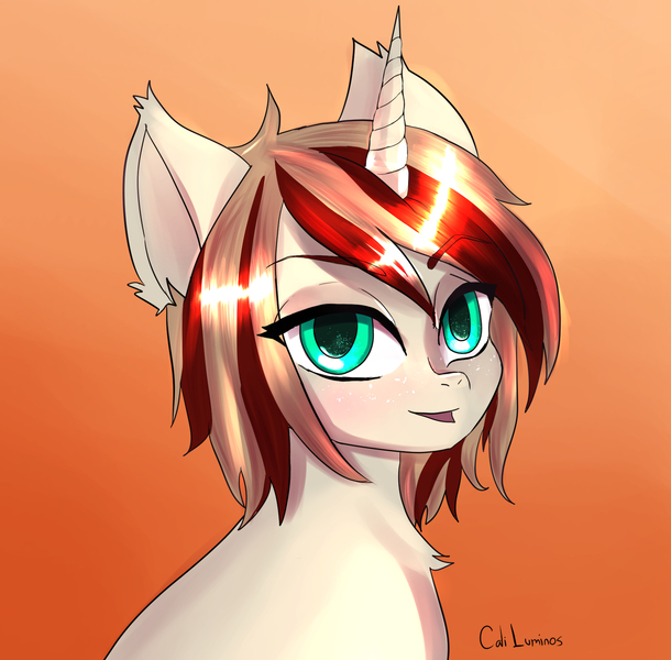 Size: 1842x1813 | Tagged: safe, artist:cali luminos, derpibooru import, oc, oc:blazing bullet, unofficial characters only, pony, unicorn, androgynous, androgynous male, brown mane, cute, green eyes, image, jpeg, male solo, open mouth, solo