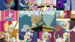 Size: 1972x1111 | Tagged: safe, derpibooru import, edit, edited screencap, editor:quoterific, screencap, derpy hooves, mayor mare, raven, earth pony, pegasus, pony, applebuck season, do princesses dream of magic sheep, filli vanilli, friendship is magic, luna eclipsed, on your marks, the ending of the end, the last crusade, the last roundup, the one where pinkie pie knows, the perfect pear, winter wrap up, angry, derpysaur, duo, eyes closed, female, gritted teeth, image, nightmare night, non-dyed mayor, open mouth, png, shocked, solo, teeth, town hall