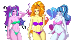 Size: 6110x3356 | Tagged: suggestive, artist:souladdicted, derpibooru import, edit, adagio dazzle, aria blaze, sonata dusk, equestria girls, rainbow rocks, abs, belly button, big breasts, bra, breasts, busty adagio dazzle, busty sonata dusk, cleavage, clothes, curvy, female, fit, grin, hips, image, looking at you, panties, pinup, png, ponytail, purple underwear, simple background, smiling, stupid sexy adagio dazzle, stupid sexy aria blaze, stupid sexy sonata dusk, swimsuit, the dazzlings, thighs, transparent background, underwear, wide hips