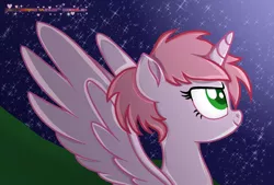 Size: 1578x1069 | Tagged: dead source, source needed, safe, artist:muhammad yunus, derpibooru import, alicorn, pony, >:), aelita schaeffer, base used, code lyoko, female, image, mare, night, png, smiling, solo