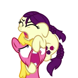 Size: 768x768 | Tagged: safe, artist:superiorwarrior, derpibooru import, boysenberry, cherry berry, earth pony, pony, campfire tales, absurd resolution, eyes closed, faic, female, filly, image, mare, open mouth, png, pulling, simple background, transparent background, vector