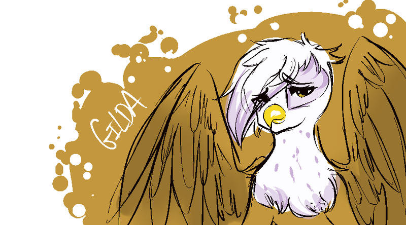 Size: 900x500 | Tagged: safe, artist:burgerlicious, derpibooru import, gilda, gryphon, female, image, looking at you, png, solo