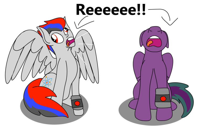 Size: 1280x772 | Tagged: safe, artist:lynnthenerdkitty, derpibooru import, ponified, pegasus, pony, image, open mouth, png, reeee, screeching, slipstream (transformers), starscream, transformers, volumetric mouth, wristband