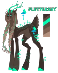 Size: 1280x1622 | Tagged: safe, artist:fellabyss, derpibooru import, fluttershy, deer, deer pony, original species, pony, alternate design, antlers, image, mushroom, png, simple background, solo, species swap, transparent background