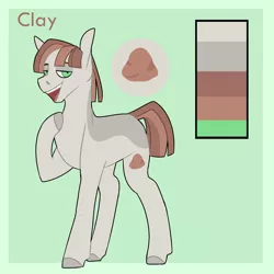 Size: 1280x1280 | Tagged: safe, artist:primrosepaper, derpibooru import, oc, oc:clay, earth pony, image, jpeg, male, offspring, parent:maud pie, parent:mud briar, parents:maudbriar, solo