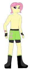 Size: 835x1823 | Tagged: safe, artist:mlp-headstrong, derpibooru import, fluttershy, equestria girls, butterscotch, equestria guys, exeron fighters, image, male, martial arts kids, martial arts kids outfits, png, rule 63, simple background, solo, transparent background