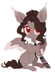 Size: 4000x5287 | Tagged: safe, artist:belka-sempai, derpibooru import, oc, unofficial characters only, pegasus, pony, chest fluff, cute, cute little fangs, ear fluff, fangs, hair over one eye, image, looking at you, necktie, one hoof raised, pegasus oc, png, red eyes, simple background, sitting, smiling, smiling at you, solo, spread wings, tattoo, transparent background, two toned wings, unshorn fetlocks, wings