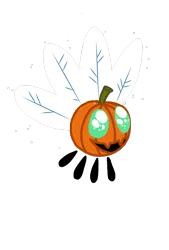 Size: 1080x1596 | Tagged: safe, artist:jvarts6112, derpibooru import, oc, demon, parasprite, creature, cute, green eyes, halloween, holiday, image, light, nightmare, nightmare night, parapumpkins, png, pumpkin, simple background, transparent background, wings