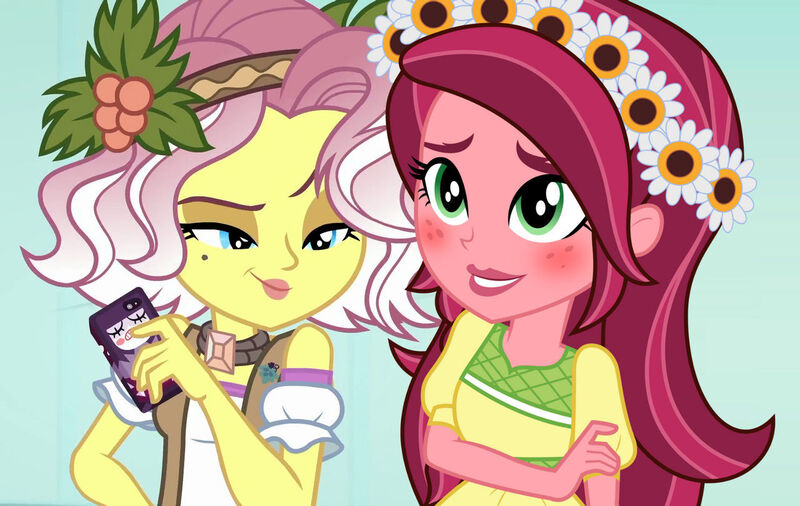 Size: 1280x810 | Tagged: safe, artist:3d4d, derpibooru import, edit, edited screencap, screencap, gloriosa daisy, vignette valencia, equestria girls, equestria girls series, legend of everfree, rollercoaster of friendship, blushing, female, gloriette, image, jpeg, lesbian, shipping