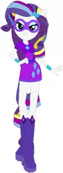 Size: 214x585 | Tagged: safe, artist:selenaede, artist:user15432, derpibooru import, rarity, human, equestria girls, base used, boots, clothes, dress, element of generosity, hand on hip, high heel boots, high heels, image, mask, multicolored hair, png, ponied up, purple dress, purple shoes, rainbow hair, rainbow power, rainbow power-ified, shoes, superhero, superhero costume