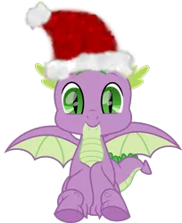 Size: 1213x1483 | Tagged: safe, artist:lincolnbrewsterfan, derpibooru import, part of a set, spike, dragon, .svg available, christmas, cute, derpibooru exclusive, happy, hat, holiday, image, inkscape, lincolnbrewsterfan is trying to murder us, lincolnbrewsterfan's christmas ponies, looking at you, male, png, santa hat, simple background, sitting, smiling at you, solo, spikabetes, transparent background, vector, weapons-grade cute, winged spike, winter