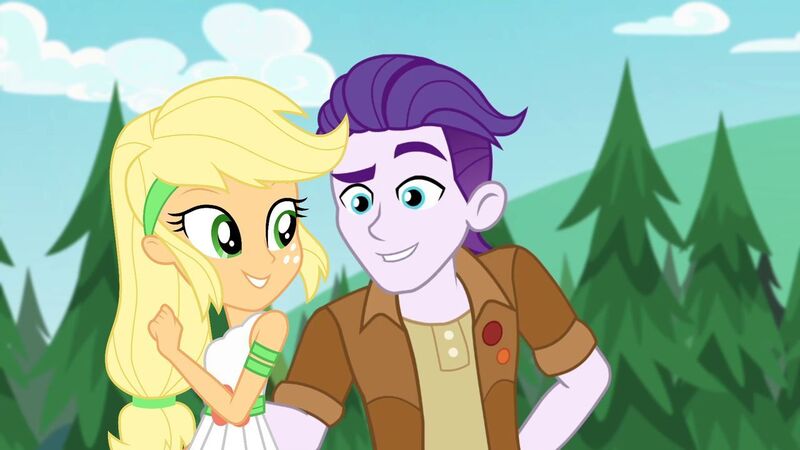 Size: 1280x720 | Tagged: safe, artist:themexicanpunisher, derpibooru import, edit, edited screencap, screencap, applejack, dirk thistleweed, accountibilibuddies, equestria girls, equestria girls series, spoiler:eqg series (season 2), appledirk, female, image, jpeg, male, shipping, straight