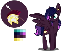 Size: 1832x1527 | Tagged: safe, artist:greyestgray, derpibooru import, oc, oc:calvary troop, pegasus, pony, image, magical lesbian spawn, male, offspring, parent:tempest shadow, parent:twilight sparkle, parents:tempestlight, png, reference sheet, simple background, solo, stallion, transparent background