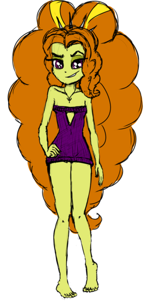 Size: 599x1203 | Tagged: artist needed, source needed, suggestive, derpibooru import, adagio dazzle, equestria girls, big hair, breasts, clothes, delicious flat chest, female, flatdagio dazzle, image, miniskirt, png, simple background, skirt, solo, sweater dress, transparent background