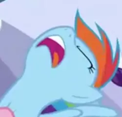 Size: 265x254 | Tagged: safe, derpibooru import, screencap, rainbow dash, pegasus, pony, wonderbolts academy, faic, female, image, mare, open mouth, out of context, png, rainbow dash is best facemaker, solo