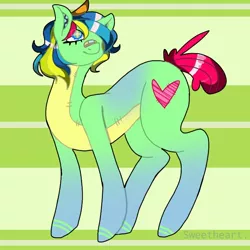 Size: 768x768 | Tagged: safe, derpibooru import, oc, oc:mia (malarunych), unofficial characters only, original species, plush pony, pony, bandage, cutie mark, female, image, jpeg, mare, plushie, solo