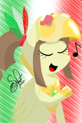 Size: 1080x1615 | Tagged: safe, artist:richartspark, derpibooru import, oc, oc:tailcoatl, pegasus, pony, flag, image, mexico, png, remake, singing, solo