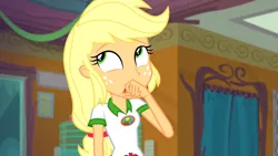 Size: 1920x1080 | Tagged: safe, derpibooru import, screencap, applejack, equestria girls, legend of everfree, legend of everfree - bloopers, image, png, solo