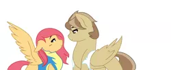 Size: 1262x522 | Tagged: safe, artist:clarity83, derpibooru import, oc, oc:cadet, oc:sunny days, unofficial characters only, pegasus, pony, blushing, clothes, female, floppy ears, image, mare, offspring, parent:big macintosh, parent:fluttershy, parent:hoops, parent:lightning dust, parents:fluttermac, parents:hoopsdust, png, simple background, uniform, white background, wonderbolt trainee uniform