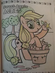 Size: 3120x4160 | Tagged: safe, artist:theedgyduck, derpibooru import, applejack, friendship is witchcraft, how applejack won the war, apple, blood, blood puddle, coloring book, coloring page, food, helmet, image, jpeg, jumbo, sweet apple acres, tree