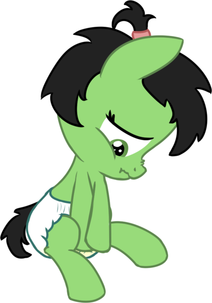 Size: 672x961 | Tagged: questionable, artist:craftycirclepony, derpibooru import, oc, oc:anonfilly, unofficial characters only, pony, accident, baby, desperation, diaper, diaper fetish, female, fetish, filly, frown, hair tie, image, lidded eyes, looking down, need to pee, omorashi, peeing in diaper, pissing, png, potty emergency, potty time, scrunchy face, simple background, sitting, solo, transparent background, urine, wet diaper