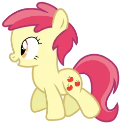 Size: 768x768 | Tagged: safe, artist:superiorwarrior, derpibooru import, liberty belle, earth pony, pony, magical mystery cure, apple, cutie mark, female, filly, food, grin, image, png, simple background, smiling, transparent background, vector, walking