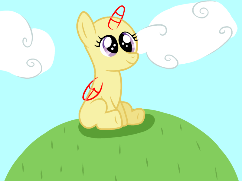 Size: 2048x1536 | Tagged: safe, artist:tianalover36, derpibooru import, alicorn, pony, base, cloud, female, filly, grass, hill, image, png, shadow, sitting, smiling