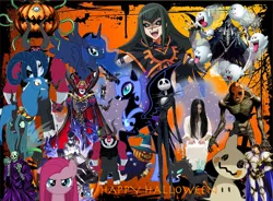 Size: 1300x959 | Tagged: safe, derpibooru import, grogar, lord tirek, nightmare moon, pinkie pie, princess luna, queen chrysalis, centaur, changeling, mimikyu, azami, boo (super mario), carly carmine, castlevania, crossover, digimon, female, grim reaper, halloween, holiday, image, jack skellington, jpeg, luca blight, male, megami tensei, myotismon, pinkamena diane pie, pokémon, pumpking the king of ghosts, pyro jack, redead, samara morgan, shin megami tensei, skull servant, suikoden, super mario bros., the legend of zelda, the nightmare before christmas, the ring, vector, xenoblade chronicles, xenoblade chronicles 2, yu-gi-oh!, yu-gi-oh! 5d's