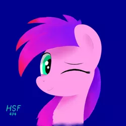 Size: 750x750 | Tagged: safe, artist:hsf, derpibooru import, oc, oc:天雨(hsf), unofficial characters only, earth pony, pony, bust, female, image, looking at you, mare, one eye closed, png, portrait, solo