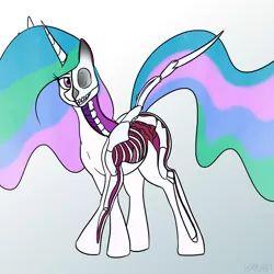Size: 1800x1800 | Tagged: safe, artist:variant, derpibooru import, princess celestia, alicorn, pony, bone, dissectibles, female, freeny's hidden dissectibles, image, mare, organs, png, skeleton, solo