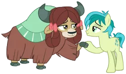 Size: 9685x5751 | Tagged: safe, artist:andoanimalia, derpibooru import, sandbar, yona, earth pony, pony, yak, the ending of the end, duo, female, image, male, png, shipping, simple background, straight, transparent background, vector, yonabar