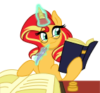 Size: 142x133 | Tagged: safe, artist:light262, artist:nano23823, derpibooru import, sunset shimmer, pony, unicorn, equestria girls, .svg available, book, bust, female, glasses, glowing horn, hoof hold, horn, image, inkwell, magic, mare, picture for breezies, png, quill, simple background, smiling, solo, studying, telekinesis, transparent background, vector