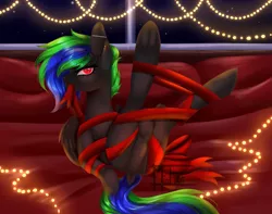 Size: 3760x2960 | Tagged: suggestive, artist:minelvi, derpibooru import, oc, unofficial characters only, pegasus, pony, butt, commission, featureless crotch, gift wrapped, image, indoors, pegasus oc, plot, png, solo, wings, ych result