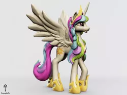 Size: 1938x1440 | Tagged: safe, artist:teonanakatle, derpibooru import, princess celestia, pony, 3d, image, png, solo