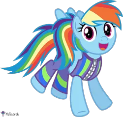 Size: 4206x4000 | Tagged: safe, artist:melisareb, derpibooru import, rainbow dash, pegasus, pony, .svg available, absurd resolution, alternate hairstyle, buckball fan gear rainbow dash, buckball uniform, clothes, cute, dashabetes, female, flying, gameloft, gameloft interpretation, image, jacket, looking at you, mare, pants, png, ponytail, simple background, solo, sports bra, sweatpants, transparent background, vector, wings