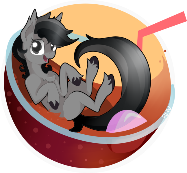 Size: 6490x6023 | Tagged: safe, derpibooru import, oc, oc:grey matter, bubble, commission, drink, ear fluff, ice, image, looking at you, lying, png, simple background, smiling, soda, solo, straw, transparent background, unshorn fetlocks