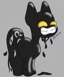 Size: 1065x1275 | Tagged: safe, artist:puperhamster, derpibooru import, ponified, goo, goo pony, original species, pony, gish, grin, image, png, smiling