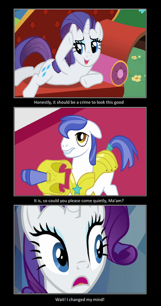 Size: 1098x2086 | Tagged: safe, artist:thejboy88, derpibooru import, edit, edited screencap, screencap, rarity, lesson zero, the crystal empire, comic, image, motivational poster, png, royal guard, screencap comic