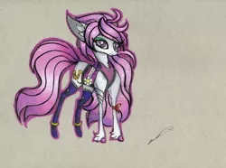 Size: 1280x950 | Tagged: safe, artist:luxiwind, derpibooru import, oc, oc:eternity, earth pony, pony, clothes, female, image, jpeg, mare, socks, solo, traditional art