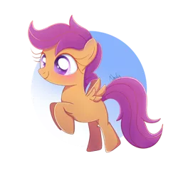 Size: 1024x1024 | Tagged: safe, artist:nnaly, derpibooru import, scootaloo, pegasus, pony, blank flank, cute, cutealoo, female, filly, flying, image, png, rearing, scootaloo can fly, solo