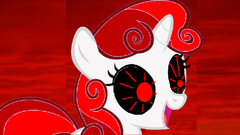 Size: 960x540 | Tagged: safe, artist:angrymetal, derpibooru import, sweetie belle, pony, unicorn, .exe, 1000 hours in ms paint, female, filly, image, png, red eyes, smiling