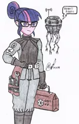 Size: 4240x6664 | Tagged: safe, artist:atisuto17, derpibooru import, sci-twi, twilight sparkle, equestria girls, colored, droid, engineer, image, png, solo, star wars, tools, traditional art