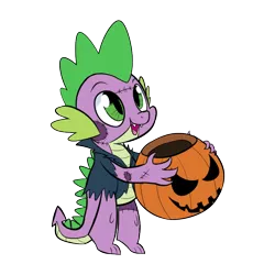 Size: 800x800 | Tagged: safe, artist:casualcolt, derpibooru import, spike, dragon, basket, clothes, costume, cute, frankenstein's monster, halloween, halloween costume, holiday, image, jack-o-lantern, male, png, pumpkin, simple background, solo, spikabetes, stitches, transparent background