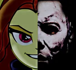 Size: 768x706 | Tagged: safe, derpibooru import, adagio dazzle, equestria girls, rainbow rocks, female, halloween, holiday, image, jpeg, michael myers