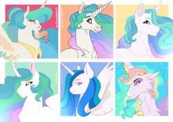 Size: 4088x2897 | Tagged: safe, artist:iouise, derpibooru import, princess celestia, alicorn, pony, bust, cheek fluff, facial hair, female, goatee, image, mare, png, profile, solo, style emulation