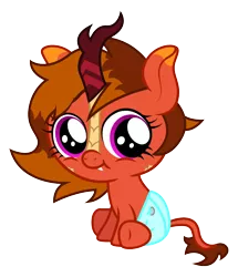 Size: 996x1158 | Tagged: safe, artist:ragedox, derpibooru import, oc, oc:firey flower, unofficial characters only, hybrid, kirin, pegasus, baby, baby pony, female, image, pinkie eyes, png, simple background, solo, stressed, transparent background, vector
