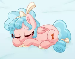 Size: 1000x783 | Tagged: safe, artist:fannytastical, derpibooru import, edit, cozy glow, pegasus, pony, cozybetes, cropped, cute, eyes closed, female, filly, freckles, image, lying down, png, prone, sleeping, solo, unshorn fetlocks