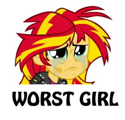 Size: 646x624 | Tagged: safe, derpibooru import, sunset shimmer, equestria girls, equestria girls (movie), abuse, background pony strikes again, crying, image, op is a duck, op is trying to start shit, png, shimmerbuse, worst human, worst pony