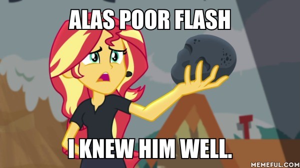 Size: 600x337 | Tagged: safe, derpibooru import, edit, edited screencap, screencap, sunset shimmer, equestria girls, equestria girls series, opening night, caption, hamlet, image, image macro, jpeg, memeful.com, opening night: sunset shimmer, text